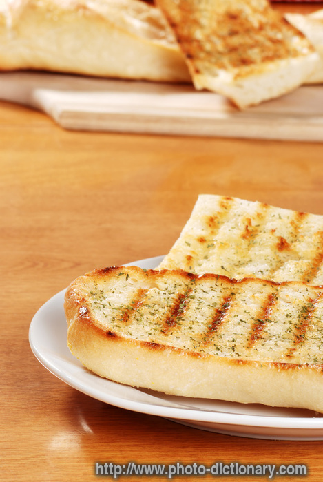 garlic bread - photo/picture definition - garlic bread word and phrase image