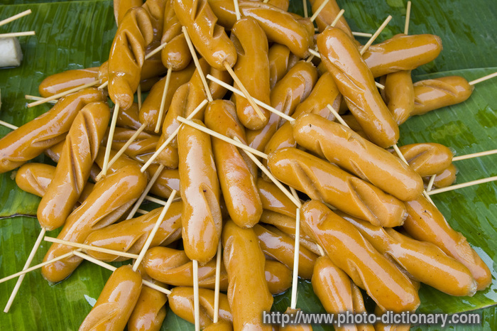 Thai sausage - photo/picture definition - Thai sausage word and phrase image