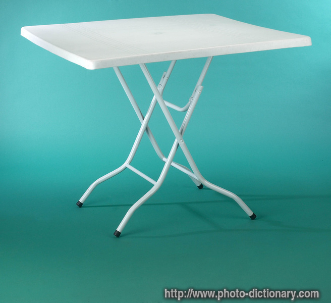 foldaway table - photo/picture definition - foldaway table word and phrase image
