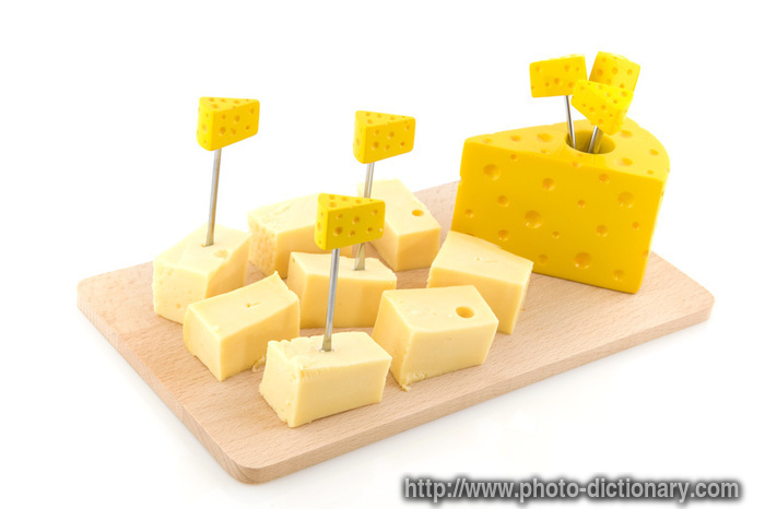 cheese cubes - photo/picture definition - cheese cubes word and phrase image