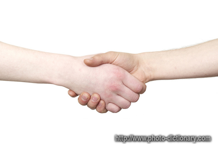 shaking hands - photo/picture definition - shaking hands word and phrase image