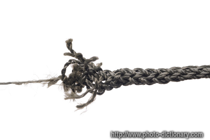 breaking rope - photo/picture definition - breaking rope word and phrase image