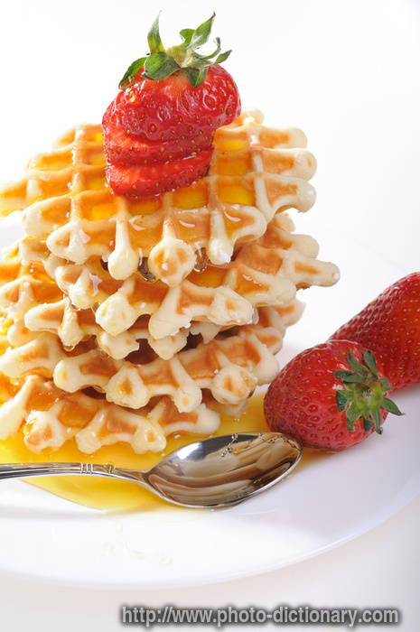 breakfast waffles - photo/picture definition - breakfast waffles word and phrase image