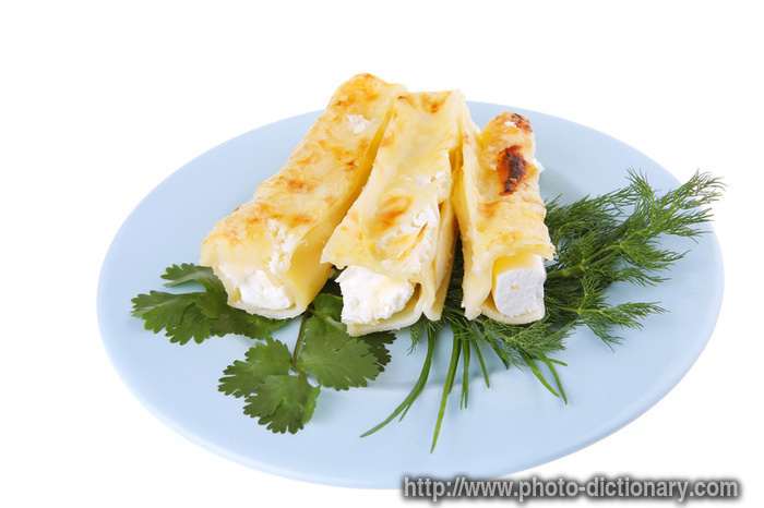 cheese cannelloni - photo/picture definition - cheese cannelloni word and phrase image