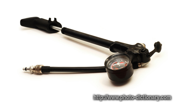 bicycle air pump - photo/picture definition - bicycle air pump word and phrase image
