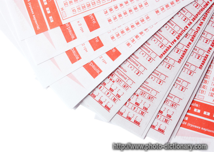 lottery tickets - photo/picture definition - lottery tickets word and phrase image