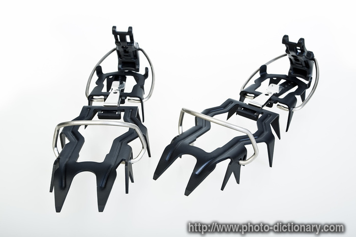 ice crampons - photo/picture definition - ice crampons word and phrase image