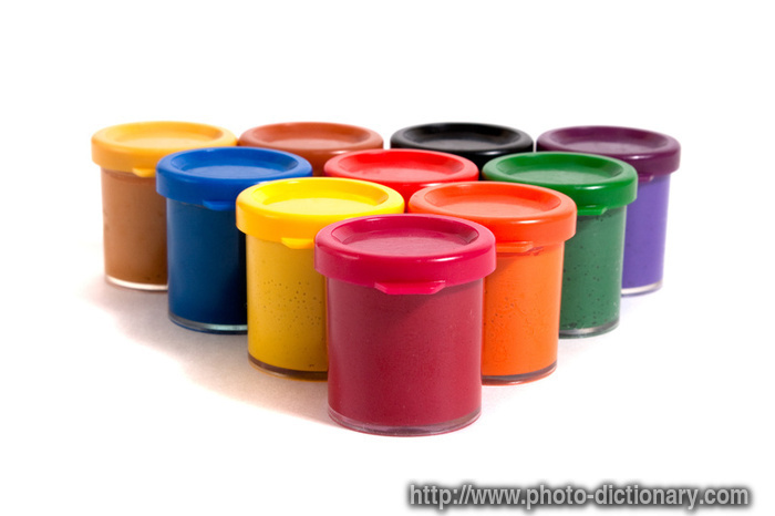 paint containers - photo/picture definition - paint containers word and phrase image