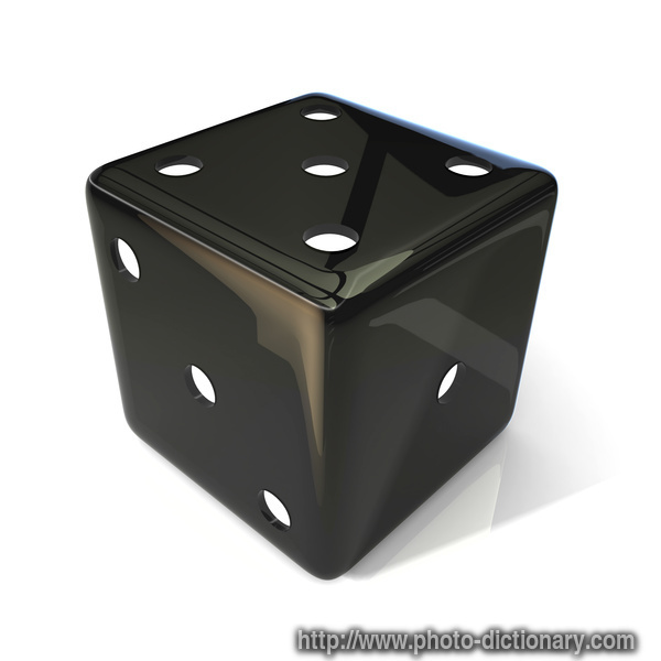 black dice - photo/picture definition - black dice word and phrase image