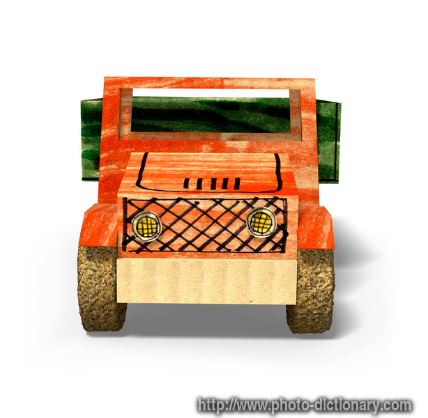 toy cardboard truck - photo/picture definition - toy cardboard truck word and phrase image
