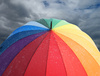 rainbow umbrella - photo/picture definition - rainbow umbrella word and phrase image