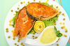 Salmon steaks - photo/picture definition - Salmon steaks word and phrase image