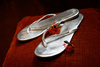 silver sandals - photo/picture definition - silver sandals word and phrase image