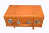 leather suitcase - photo/picture definition - leather suitcase word and phrase image